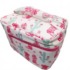 NEW ELLISON+YOUNG women's western whimsy travel cosmetic case in multi